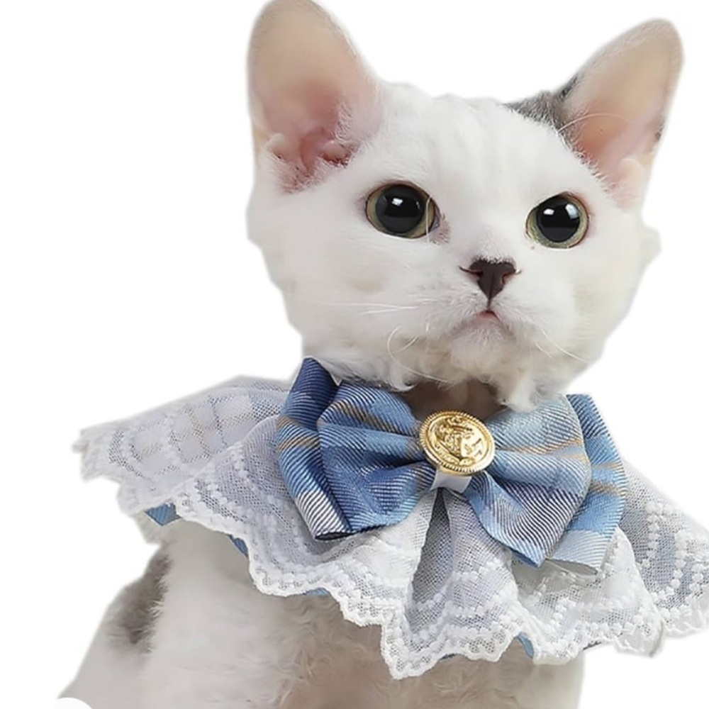 NWT Senlunek Pet Plaid Scarf Small Pet Lace Collar for Cats dogs Bunnies